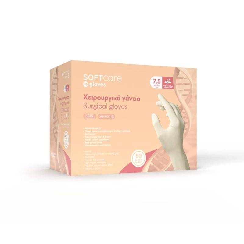 Χειρουργικά Γάντια Λάτεξ Soft Care Χωρίς Πούδρα