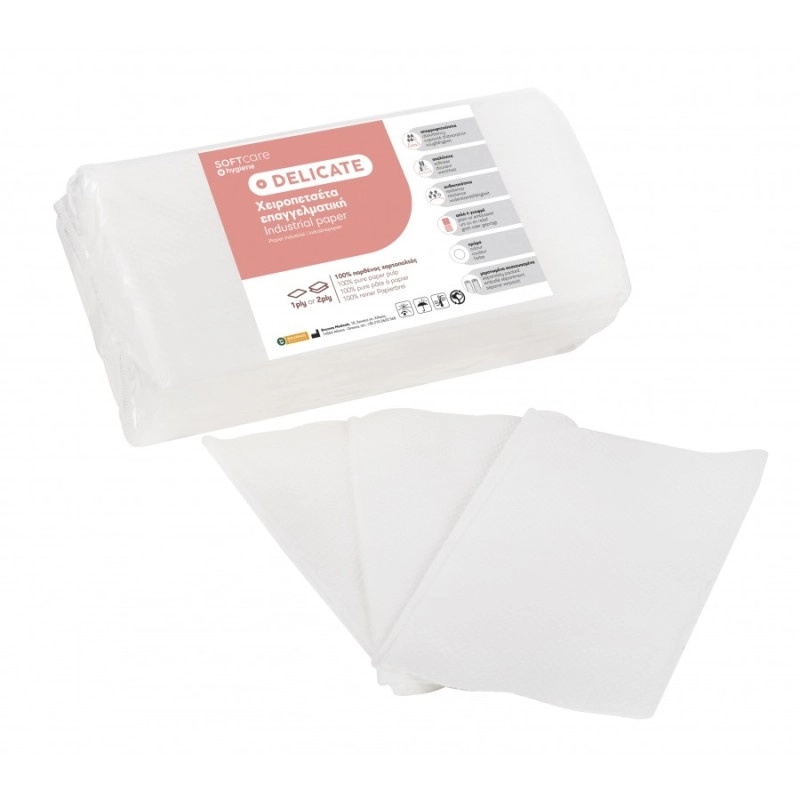 Χειροπετσέτα ζικ-ζακ Soft Care Delicate Λευκή 21 x 25 cm