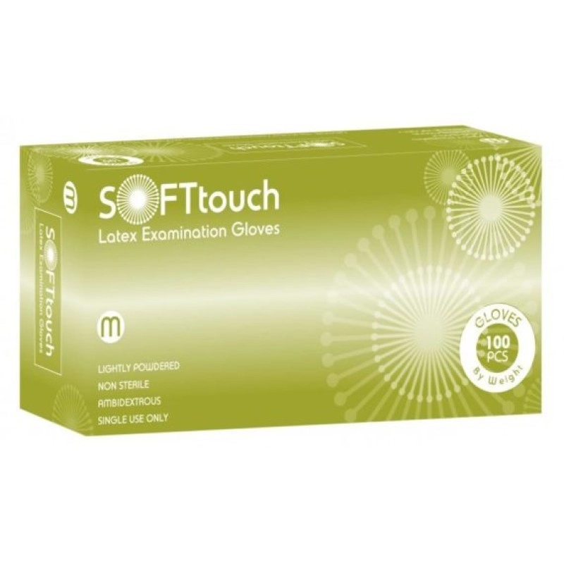 Εξεταστικά Γάντια Latex Soft Touch Λευκό Με Πούδρα Bournas Medicals