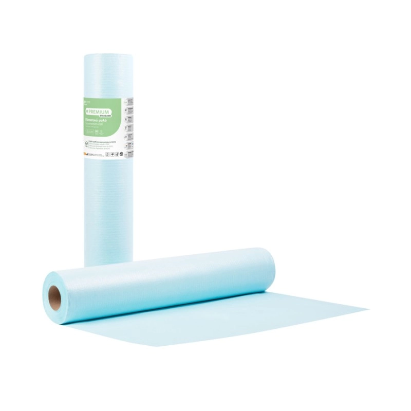 Premium Standard 2ply Χαρτί & PE Εξεταστικό ρολό 50cm x 50m - Γαλάζιο