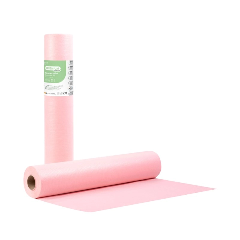 Premium Standard 2ply Χαρτί & PE Εξεταστικό ρολό 58cm x 50m - Ροζ