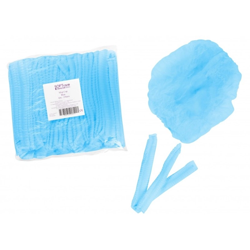 Σκούφια Non Woven Ακορντεόν Γύρω Λάστιχο Μπλε
